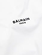 Balmain - Logo-Flocked Cotton-Jersey T-Shirt - White