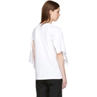 JW Anderson White Asymmetric Drape Sleeve T-Shirt