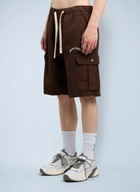 Palm Angels Curved Logo Loose Cargo Shorts