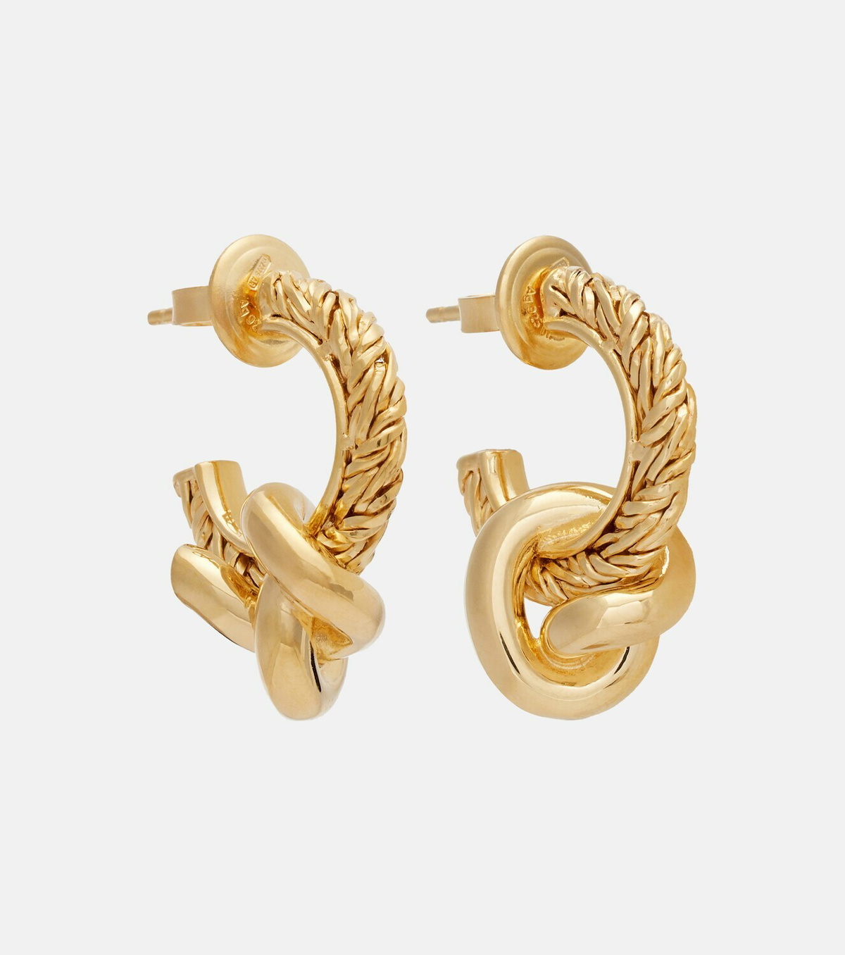 Bottega Veneta Knot gold-plated hoop earrings