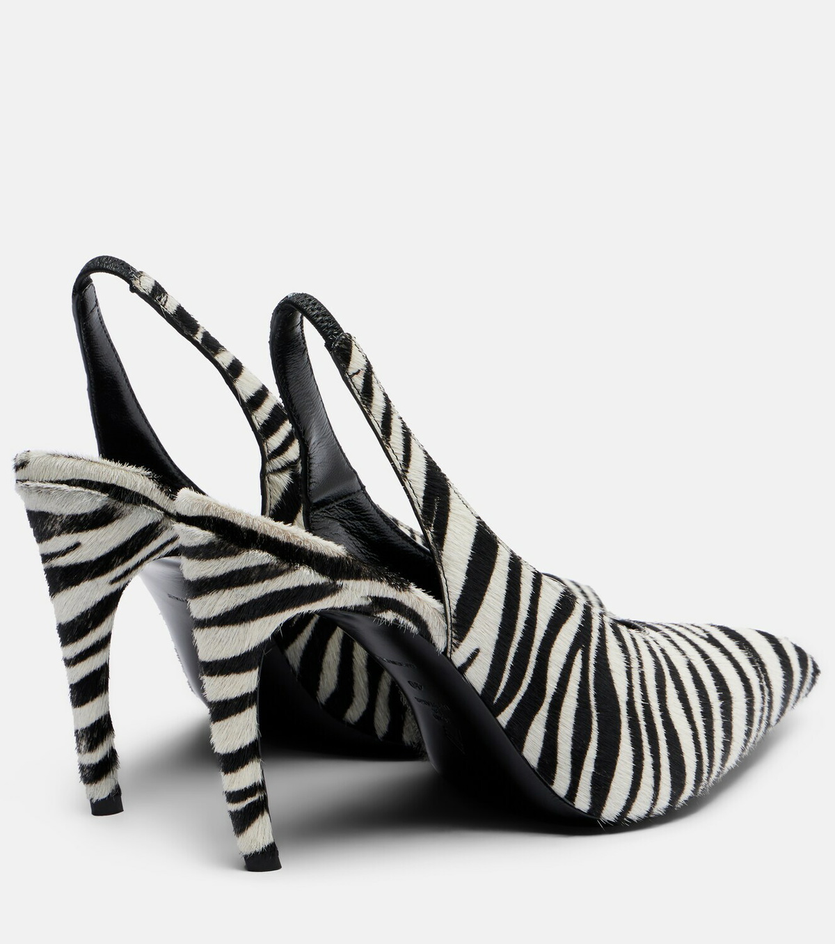 The Attico Viper zebra-print calf hair pumps