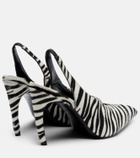 The Attico Viper zebra-print calf hair pumps