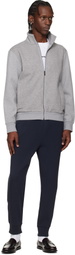 BOSS Gray Zip-Up Mercerized Stretch-Cotton Piqué Sweatshirt