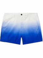 Theory - Zaine Straight-Leg Degradé Cotton-Blend Shorts - Blue