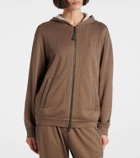 Brunello Cucinelli Cotton and silk zip-up hoodie