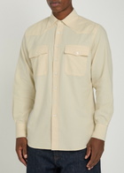 Drake's Patch Pockets Corduroy Overshirt Beige