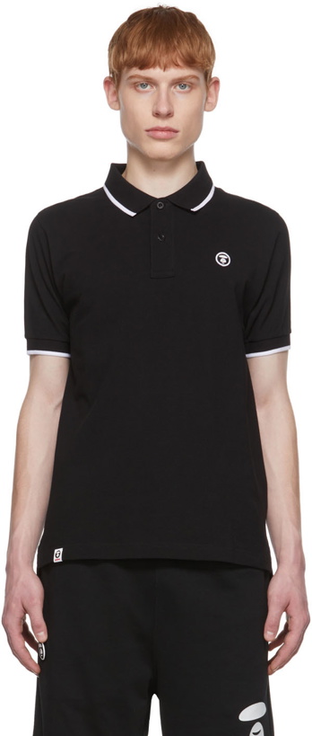 Photo: AAPE by A Bathing Ape Black Cotton Polo