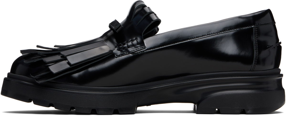 Simone Rocha Black Low Tracker Fringe Loafers