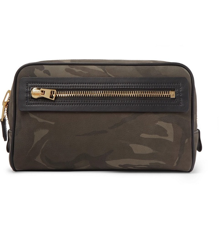 Photo: TOM FORD - Camouflage-Print Leather Wash Bag - Green