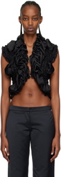 Feben Black Shirred Blouse