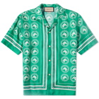 Gucci Men's Bowling Aloha Shirt in Green
