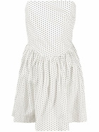 Molly Goddard White Hannah Polka Dot Mini Dress