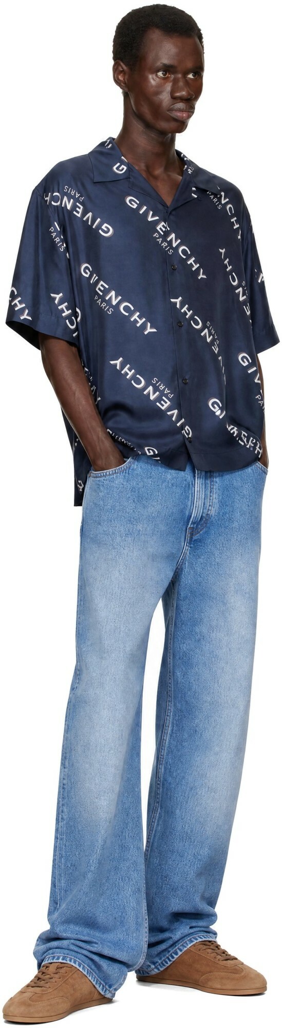 Givenchy Navy Bowling Shirt