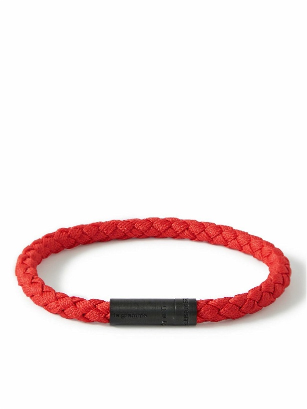 Photo: Le Gramme - Orlebar Brown 5g Braided Cord and DLC-Coated Titanium Bracelet - Red