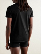 Paul Smith - Three-Pack Slim-Fit Logo-Print Organic Cotton-Jersey T-Shirts - Black