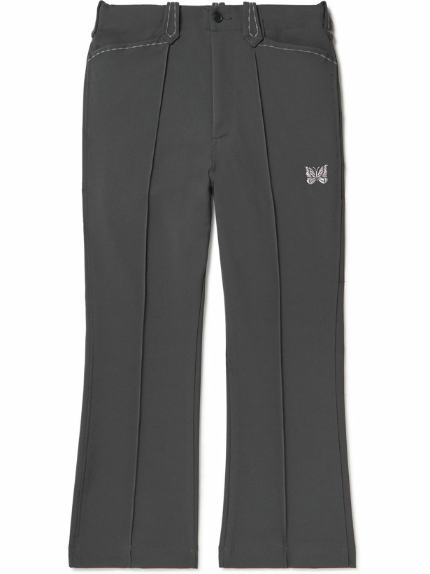 Photo: Needles - Slim-Fit Flared Logo-Embroidered Shell Trousers - Gray