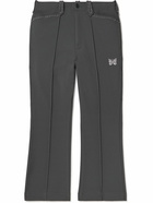 Needles - Slim-Fit Flared Logo-Embroidered Shell Trousers - Gray