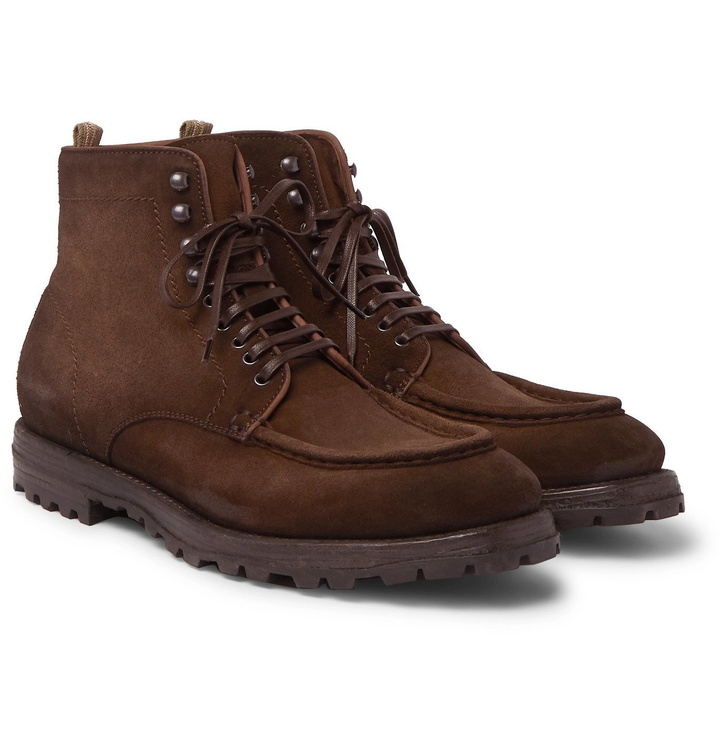 Photo: Officine Creative - Vail Burnished-Leather Lace-Up Boots - Brown