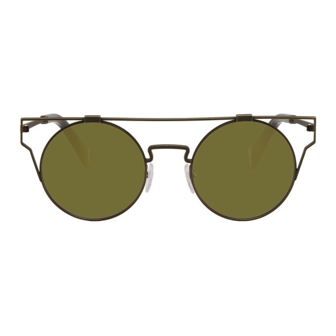 Photo: Yohji Yamamoto Gold Round Wire Frame Sunglasses