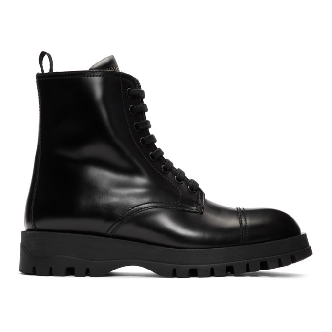 Prada Black Combat Boots Prada