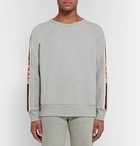 Gucci - Webbing-Trimmed Loopback Cotton-Jersey Sweatshirt - Men - Gray