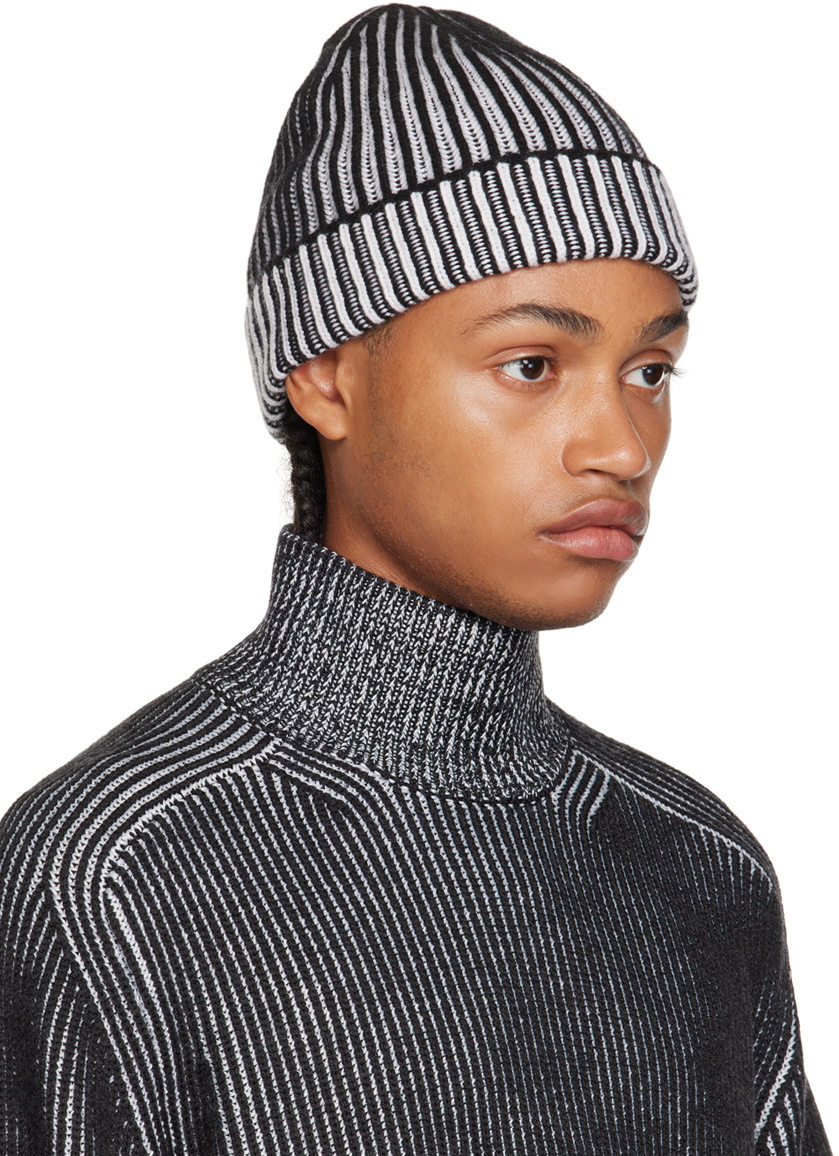 3MAN Black & White Ribbed Beanie