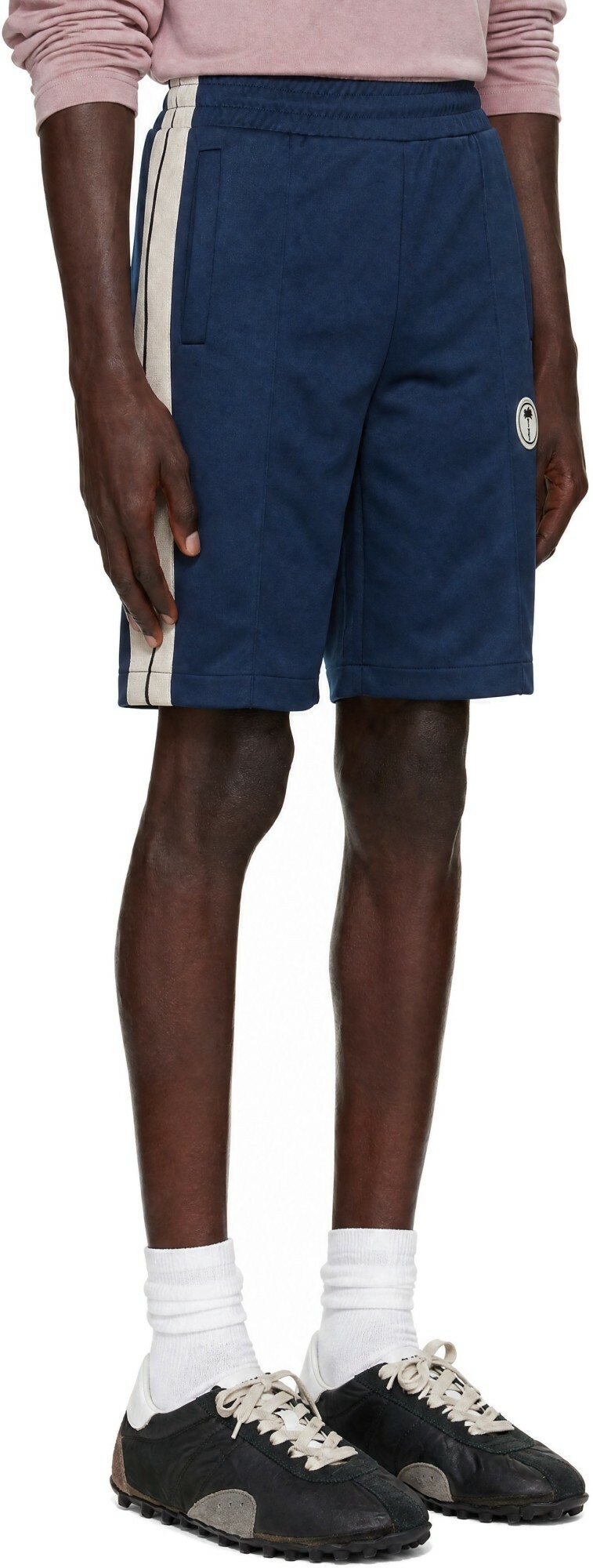 Palm Angels Navy Palm Tree Track Shorts