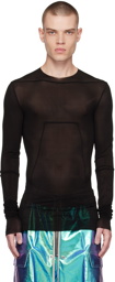 Rick Owens Black Semi-Sheer Long Sleeve T-Shirt