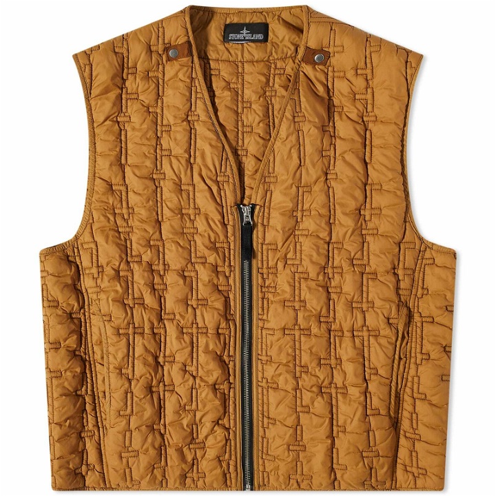 Photo: Stone Island Shadow Project Men's Quilted Nylon Vest in Tabacco