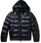 Moncler - Maya Quilted Glossed-Shell Hooded Down Jacket - Navy