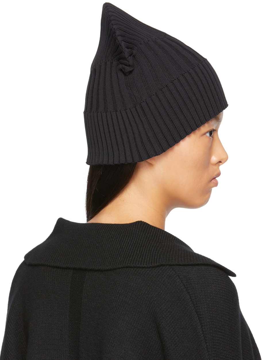 CFCL Black Fluted Knit Beanie