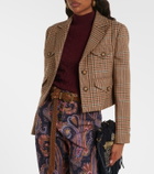 Etro Houndstooth cropped wool blazer