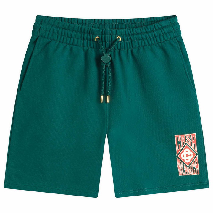 Photo: Casablanca Men's Gothic Logo Sweat Shorts in Green
