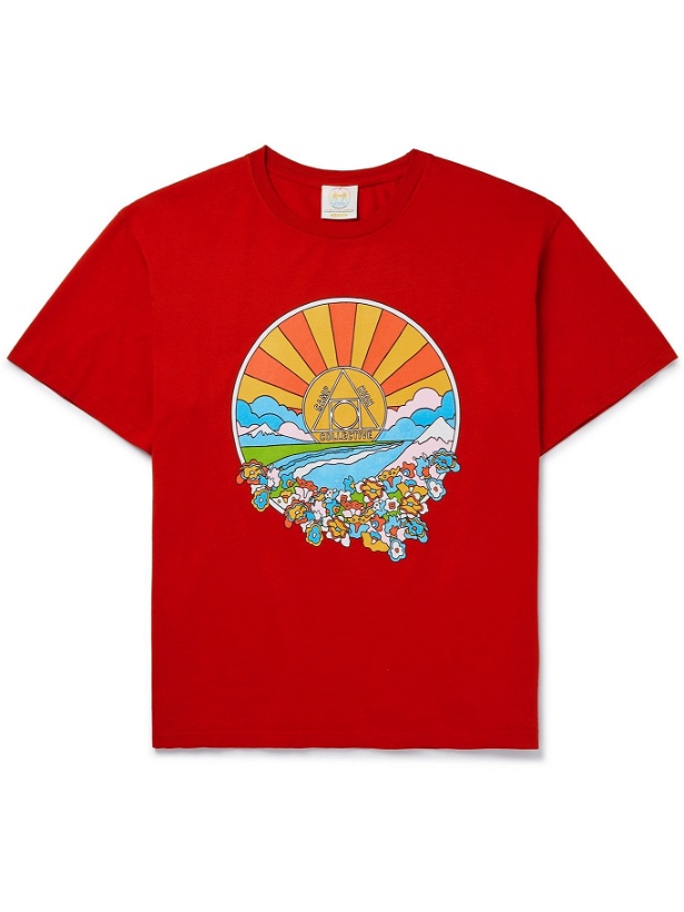 Photo: CAMP HIGH - Sunshine Printed Cotton-Jersey T-Shirt - Red