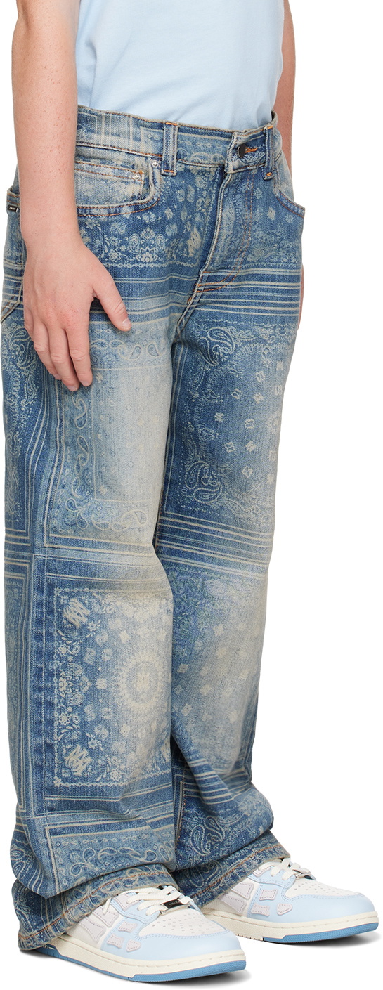 AMIRI Kids Blue Straight Jeans