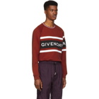 Givenchy Red Panelled Logo Sweatshirt