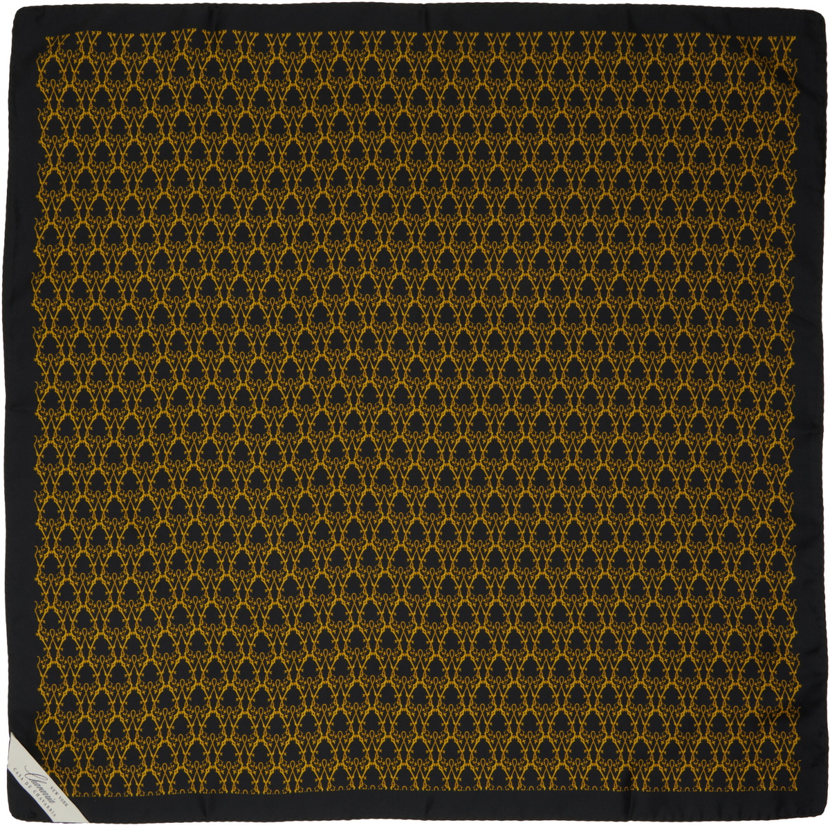 WILLY CHAVARRIA Black Silk Scarf