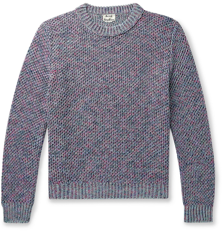 Photo: Acne Studios - Kurik Mélange Cotton-Blend Sweater - Purple