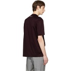 Lanvin Burgundy High Collar T-Shirt