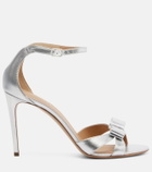 Ferragamo Bow-detail metallic leather sandals
