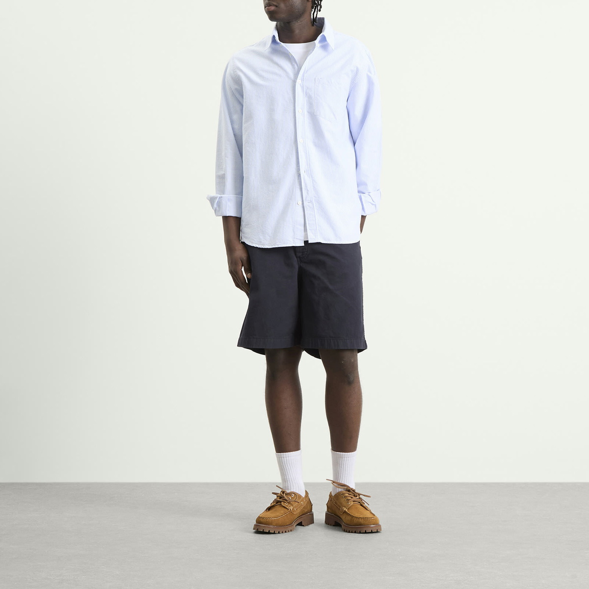 Norse Projects Men's Kvitfell Relaxed Twill Shorts in Dark Navy