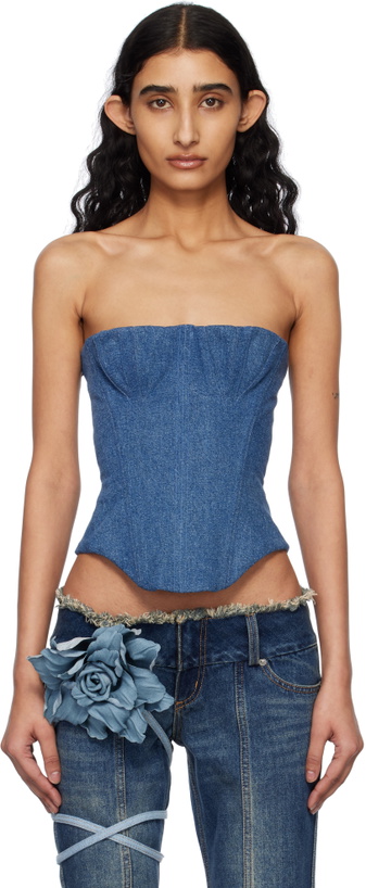 Photo: Fancì Club Blue Upcycled Bella Denim Corset