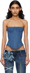 Fancì Club Blue Upcycled Bella Denim Corset