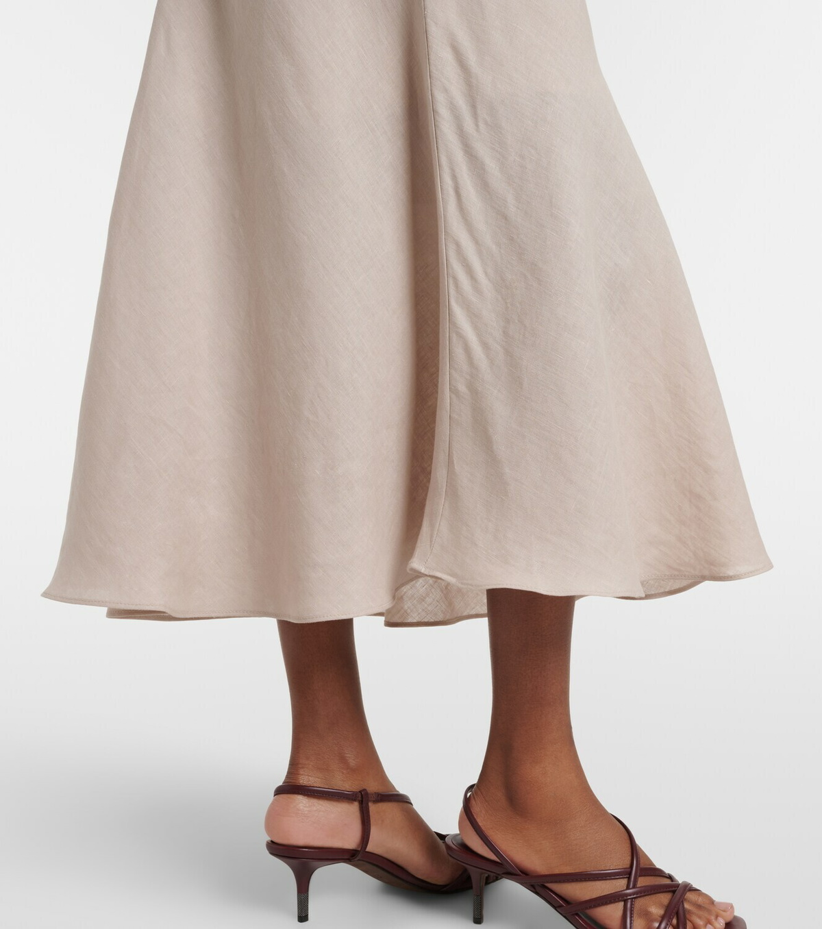 Brunello Cucinelli Linen midi skirt