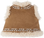 Bonpoint Baby Tan Embroidered Faux-Suede Vest
