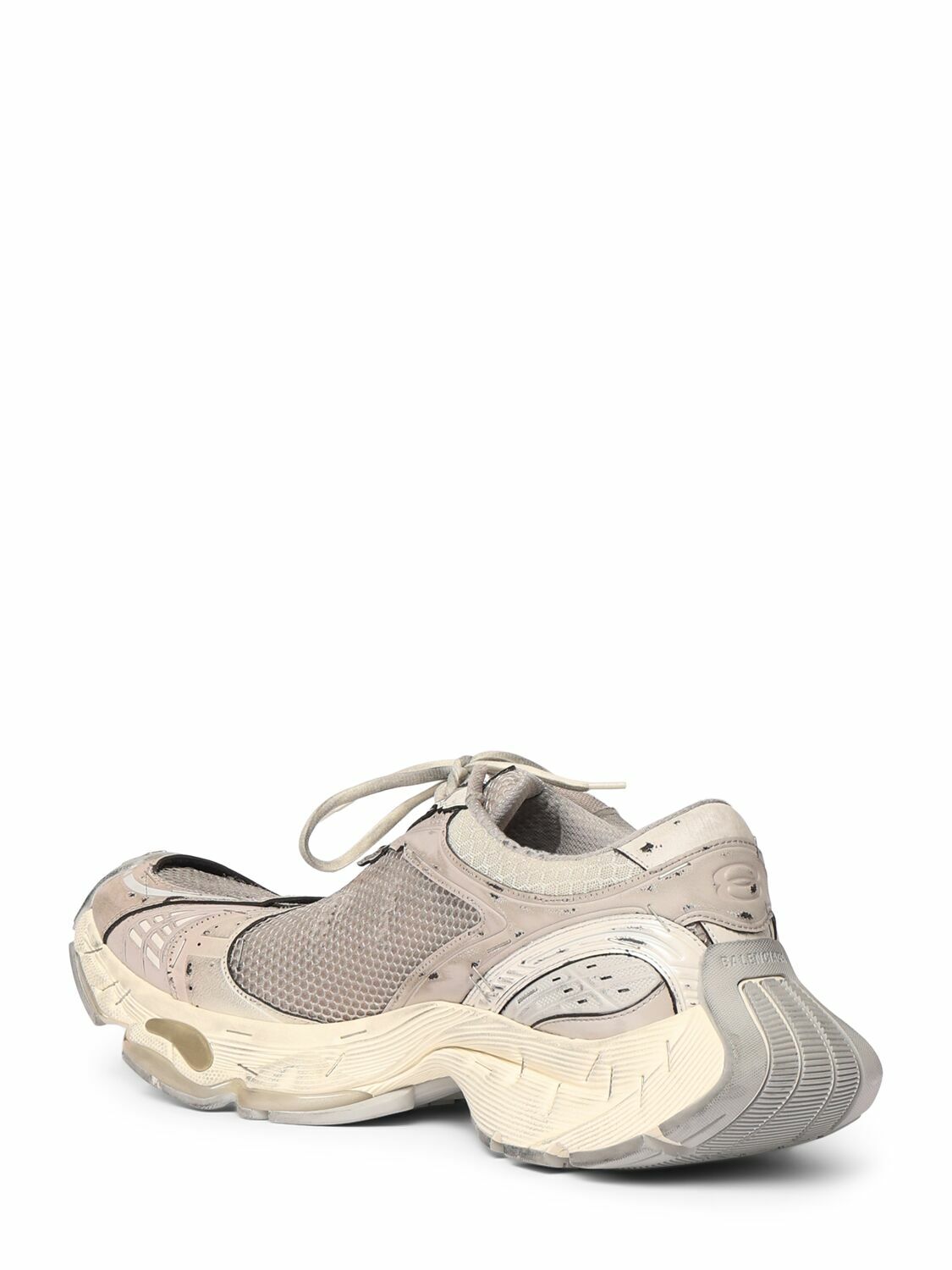 スニーカー Balenciaga Synthetic Leather And Mesh Stapler Sneakers BALENCIAGA Stapler distressed mesh and rubber sneakers | NET