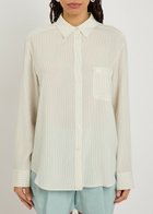 Blaze Milano Anabas Pinstripe Silk Shirt Navy