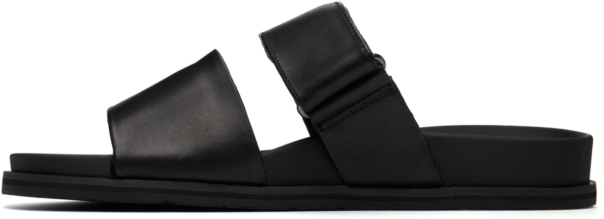 BOSS Black Leather Slides