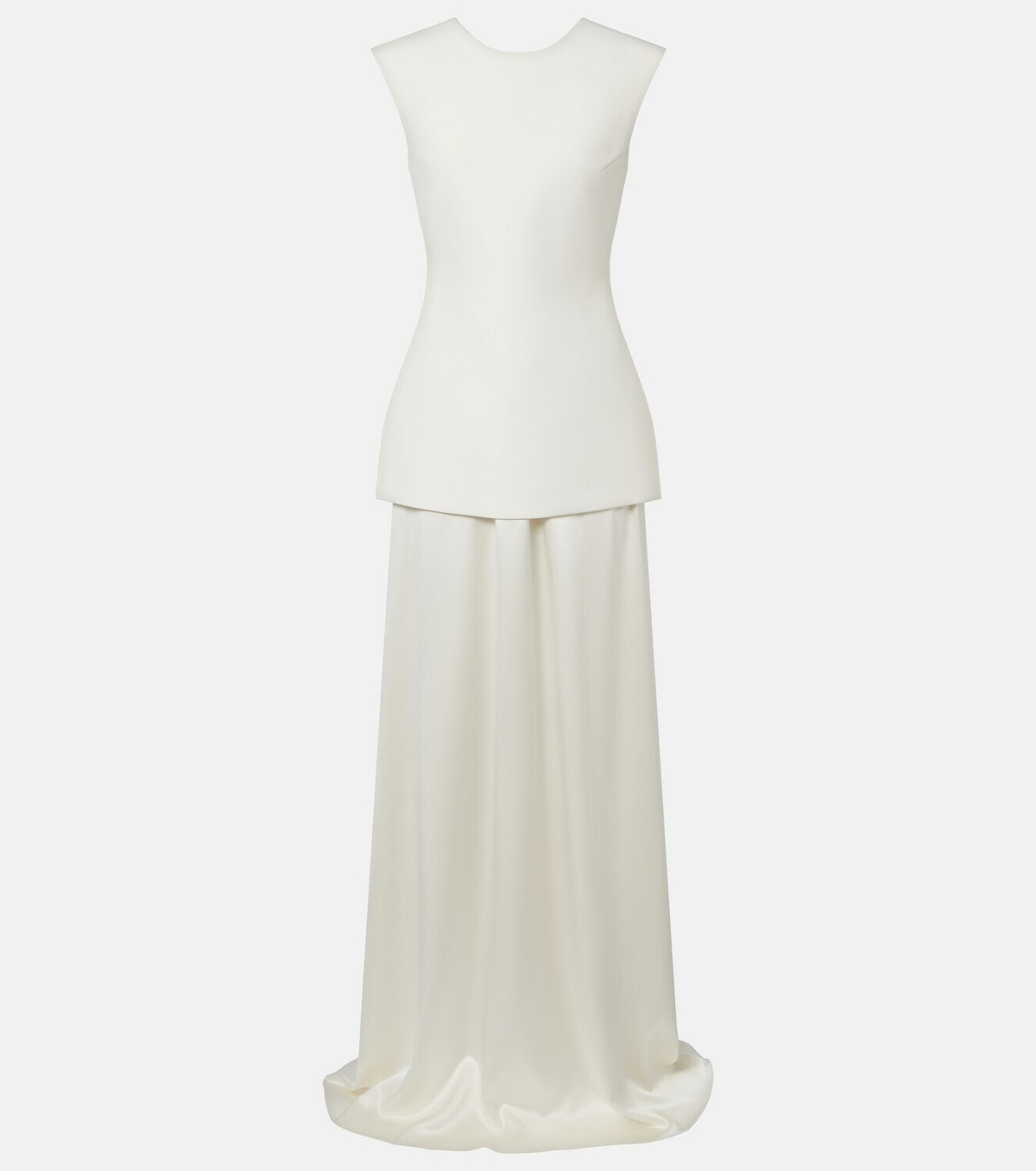 Róhe Silk-trimmed wool-blend gown