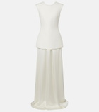Róhe Silk-trimmed wool-blend gown